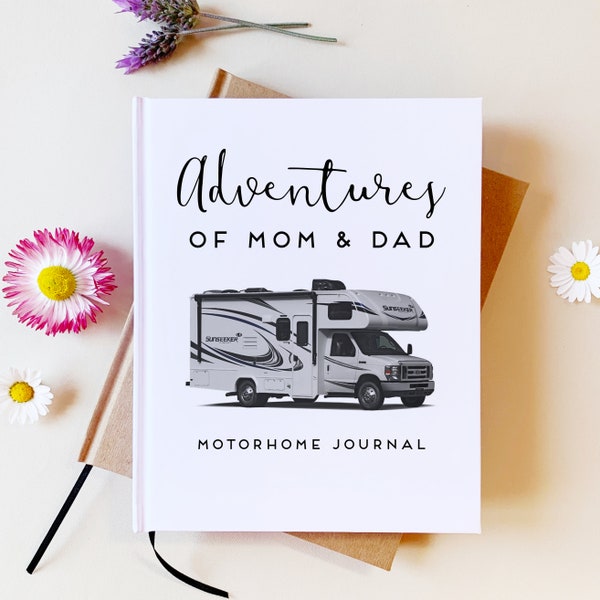 Personalized RV Travel Journal Gift | Camping Vacation Notebook | Road Trip | Adventurer Gift Grandparent, Mom, Dad | RV Accessories Decor