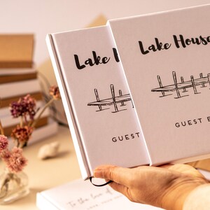 Custom Vacation Home Guest Book · Your Logo on Cover · Rental Cottage Welcome Book & Decor · Realtor Closing Gift