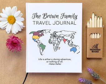 Custom World Travel Journal | Globetrotter Family Adventure Scrapbook Album | Birthday Gift Book Kids, Niece, Nephew | Sabbatical Gap Year