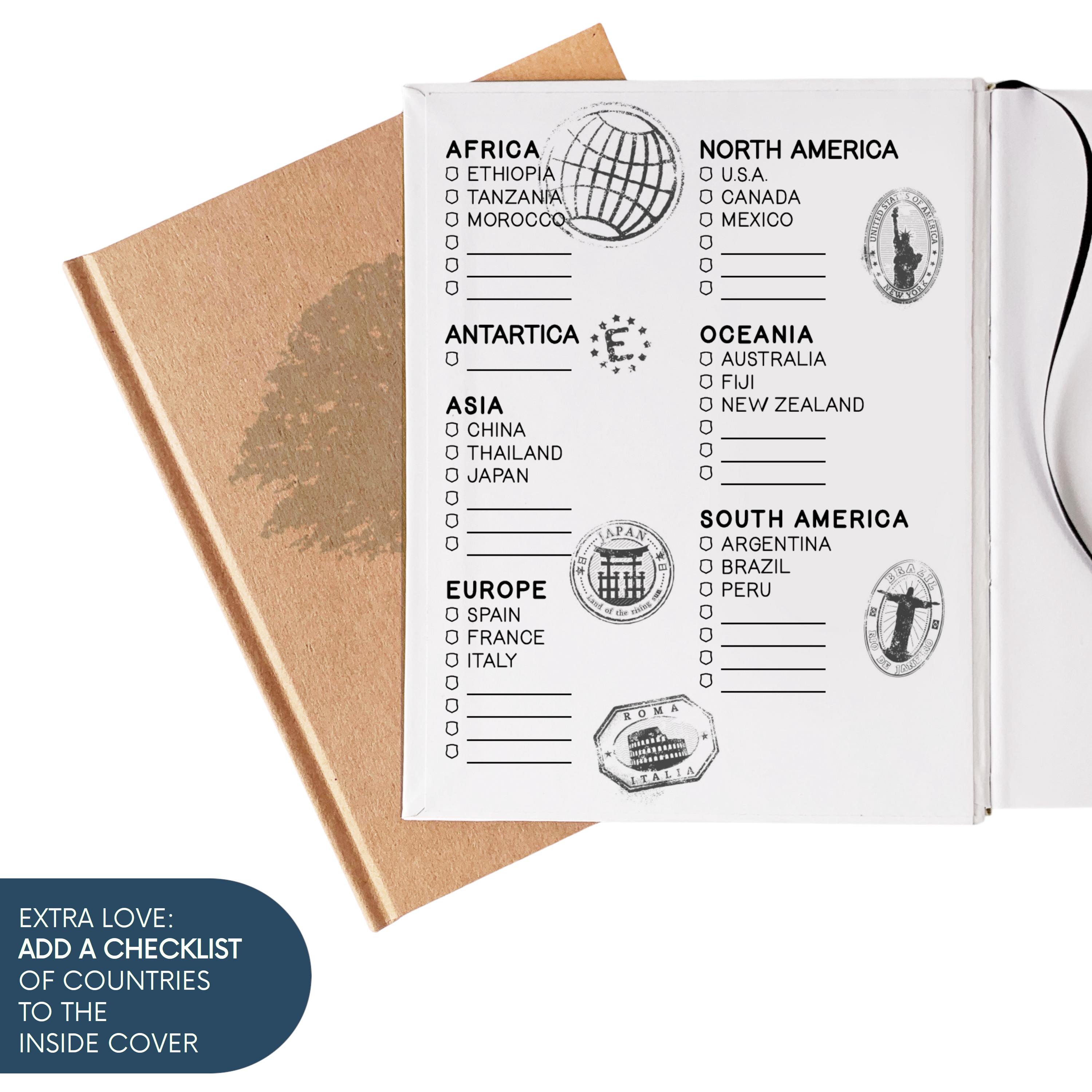 Custom World Travel Journal · Gap Year Plan Notebook · Holiday Gift Book for Him, Kids, Niece, Nephew · Globetrotter Adventure Planner