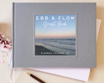Custom Beach House Guest Book · Your Photo on the Cover · Timeless Nautical Decor · Closing Gift Idea for New Vacation Home