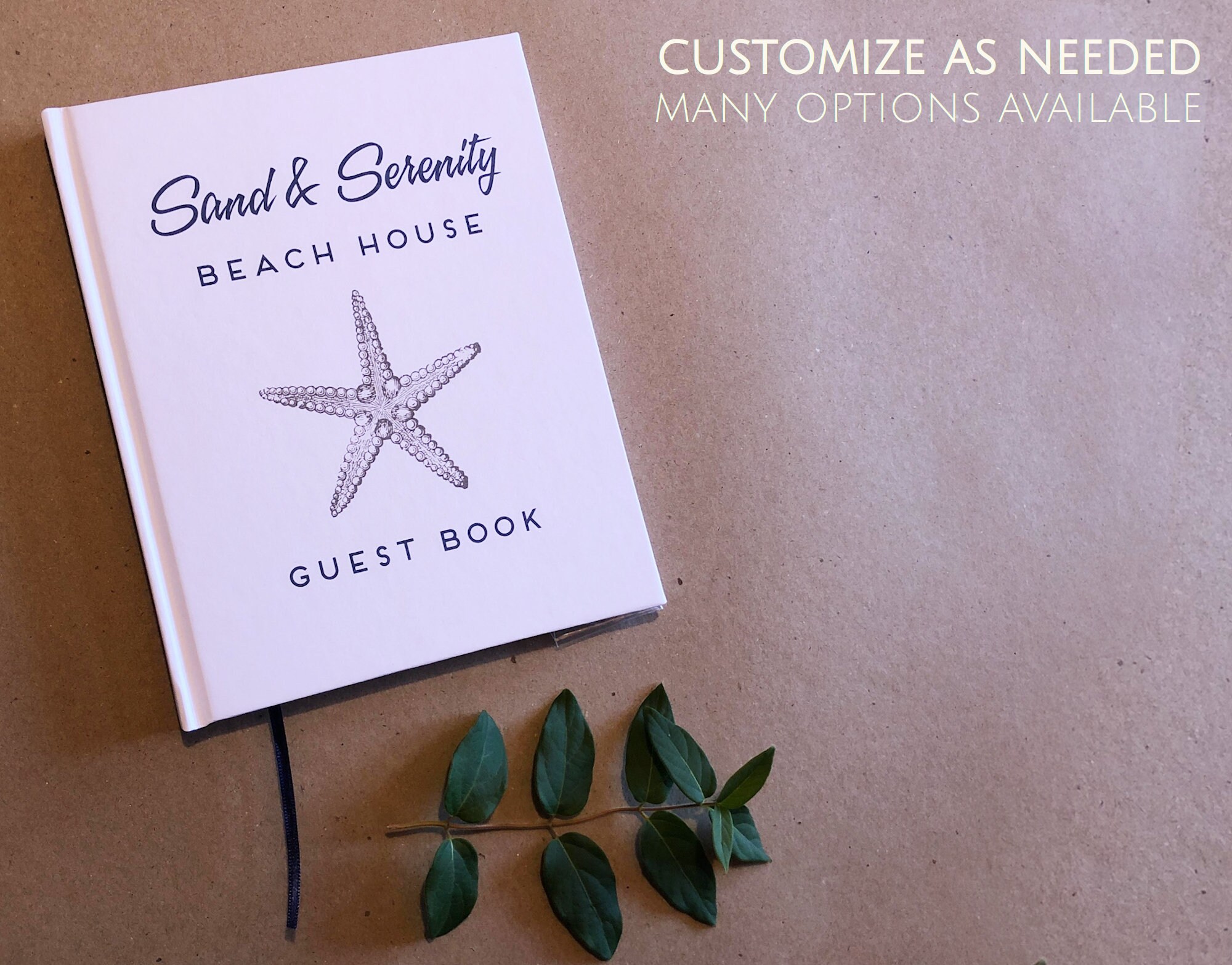 FREE SHIPPING Personalized Beach House Guest Book Gift for Etsy