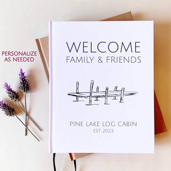 Custom Lake House Guest Book Gift for New Vacation Home Airbnb