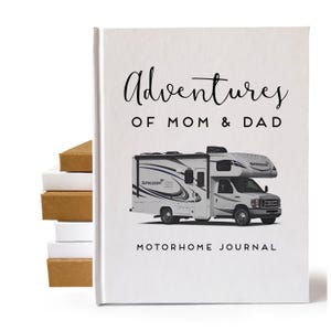 Custom RV Travel Journal · Couples Travel Gift · Camper Decor · RV Accessories for Inside · Personalized Travelers Notebook w/ Guided Pages