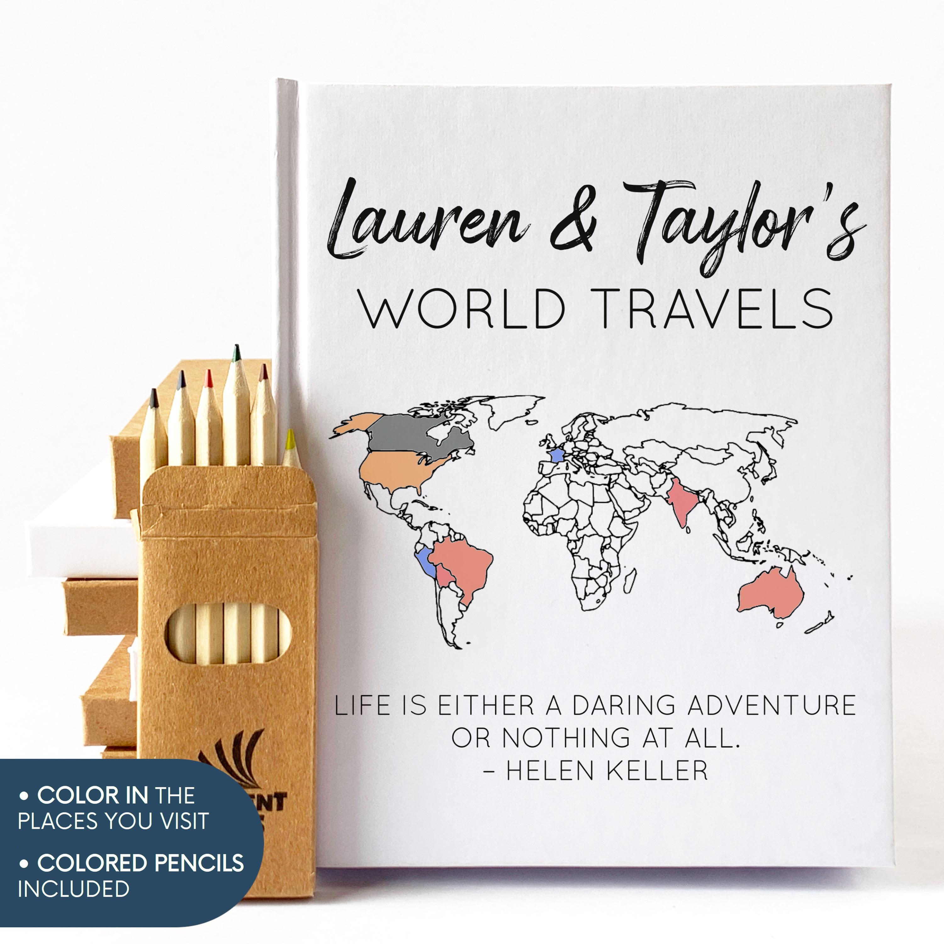 Custom World Travel Journal · Gap Year Plan Notebook · Holiday Gift Book for Him, Kids, Niece, Nephew · Globetrotter Adventure Planner