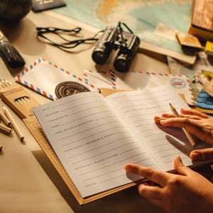 Custom World Travel Journal · Personalized Adventure Book for Couples · Anniversary & Birthday Gift