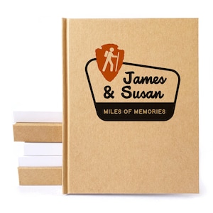 Custom National Parks Travel Journal · Camping Gift Book for the Couple · Outdoor Adventure · Happy Hikers · Passport Stamp Scrapbook