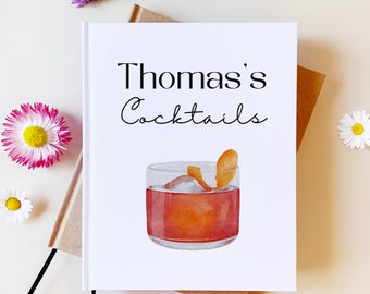 Custom Cocktail Recipe Book | Birthday Gift for Boyfriend, Mixologist, Husband | Negroni Cocktail | Roommate Gift