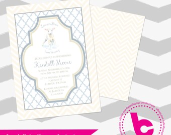 Inbjudan till babyshower med lamm