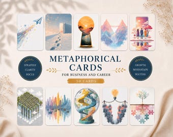 Business & Career Metaphorical Cards – 50 Printable 2D-Style Coaching Tools for Clarity, Growth, Motivation