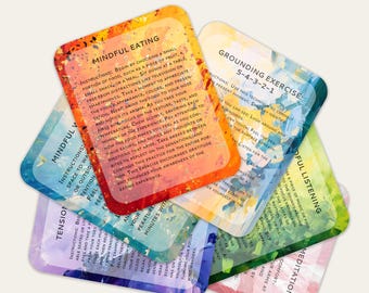 Digital Mindfulness Practice & Instruction Cards Collection  – Includes Printable Files