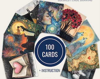 Metaphorical Love Cards, Colored Pencil Art, Therapy, Coaching (Printable Files)