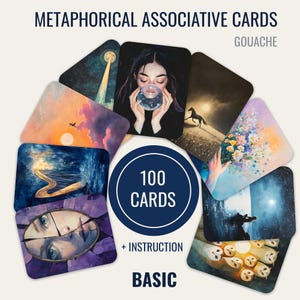 100 Metaphorische Karten für Therapie, Coaching und Selbstreflexion im Gouache Stil – inklusive druckbaren Dateien