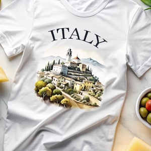 Camiseta de Italia, camiseta de viaje a Italia, camiseta italiana vintage, camiseta de campo italiano, camiseta de vacaciones en Italia, camiseta estampada unisex, camiseta de regalo