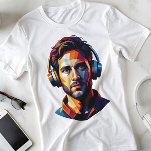 Headphones Graphic Tee, Music Lover Shirt, Music Enthusiast Shirt, DJ Illustration Tshirt, Music Headphones Art, Music Lover Gift