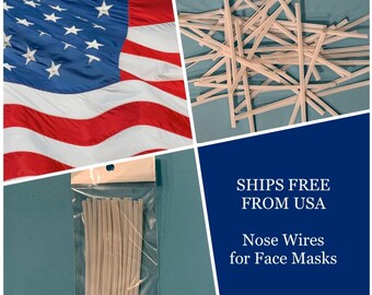 Nose Wire - 10 cm plastic coated for Face Masks - Ready to Ship from USA