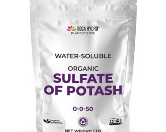 Boca Hydro Organic Sulfate of Potash 0-0-50 Water Soluble Plant Food Fruit + Bud Mass Gainer Vitality Booster For all Fruits and Vegetables