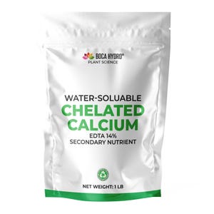 Boca Hydro Chelated Calcium EDTA 14% Water Soluble Secondary Nutrient Corrects Blossom End Rot Distorted Peppers and Tomato