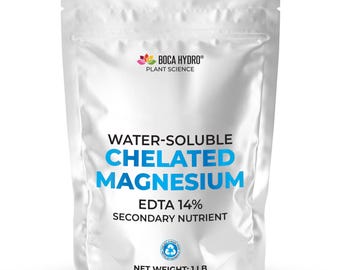 Boca Hydro Chelated Magnesium EDTA 14% Water Soluble Secondary Nutrient for All Plants Fruits Vegetables Fruit Trees and Hydroponics