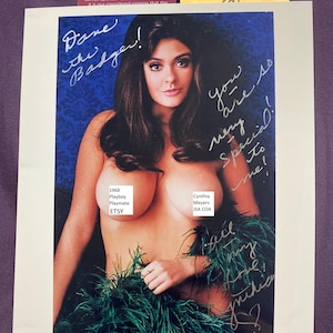 Mature Adult Rare Cynthia Myers Signed 8X10 Photo 1968 Playboy Playmate (D.2011) JSA AUTHENTIC COA