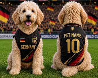 Personalized Germany Dog Jersey, Custom Pet Football Shirt with Name Number