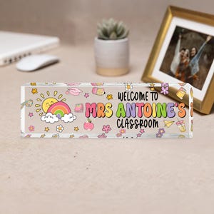 Welcome to Classroom Desk Name, Teacher Desk Name , Teacher Acrylic Block Desk Sign, Teacher Appreciation Gift, Back To School Teacher Gifts