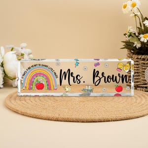Custom Teacher Name Sign, Teacher Acrylic Desk Name Plate, Back To School Teacher Gift Classroom Decor Gift, Teacher Appreciation Gift Decor