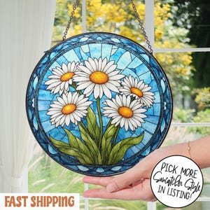 Daisy Flower Suncatcher, April Birth Flower Suncatcher, Daisy Flower Window Hangings, Daisy Flower Lovers Gift, Nature Lovers Decor Gift