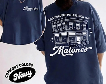 Malone's Bar Off Campus Two-sided Shirt, Briar U Hockey Romance Tee, Best Burgers Hastings MA, Bookish Gift