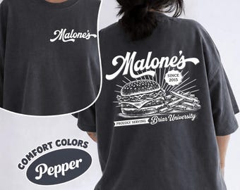 Malone's Vintage Diner Shirt, Retro Burger Restaurant Tee, Briar University Shirt, Hockey Romance Tee
