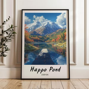 Happo Teich Japan Wand Kunst,Drucke,Reise Poster,Digitaldruck,Sofort Download,Wand Kunst Druck,Geschenk,minimalistisch,Japan Poster