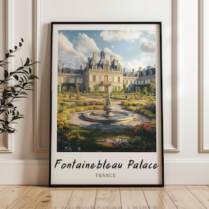 Fontainebleau Palace Frankreich Wand Kunst,Drucke,Reise Poster,Digitaldruck,Wand Kunst Druck,Digitaler Download,Geschenk,minimalistisch,Geburtstagsgeschenke