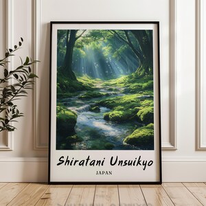 Shiratani Unsuikyo Japan Wandkunst,Drucke,Reise Poster,Digitaldruck,Sofortiger Download,Kunstdruck,Geschenk,minimalistisch,Japan Poster