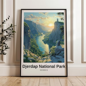 Djerdap National Park travel print,Serbia digital print,Serbia Poster,wall art,Wedding gift,Personalised Gift,illustration,Birthday gift