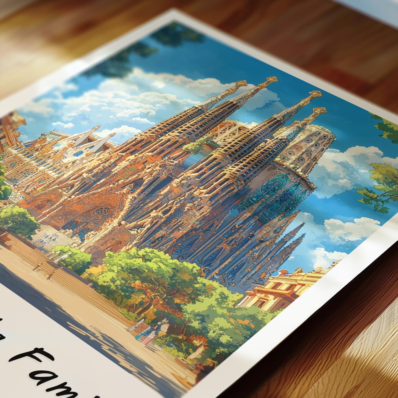 The Sagrada Familia Spain Wall Art prints travel Poster digital Print the-sagrada-familia-spain-wall-art-prints-travel-poster-digital-print