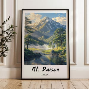 Mt. Daisen Japan Japan Wand Kunst,Drucke,Reise Poster,Digitaldruck,Sofort Download,Wand Kunst Druck,Geschenk,minimalistisch,Japan Poster