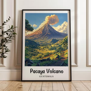 Pacaya Volcano travel print,Guatemala digital print,Guatemala Poster,wall art,Wedding gift,Personalised Gift,illustration,Birthday gift