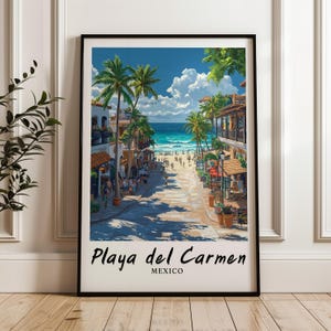 Playa del Carmen Mexico Wall Art,Prints,Travel Poster,Digital Print,Wall Art Print,Gift,minimalist,North America poster,Mexico poster