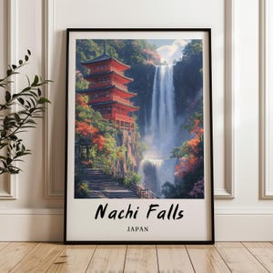 Nachi Falls Japan Wand Kunst,Drucke,Reise Poster,Digitaldruck,Sofort Download,Wand Kunst Druck,Geschenk,minimalistisch,Japan Poster