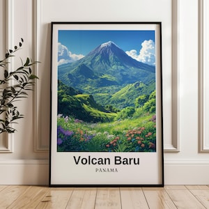 Impresión de viaje al Volcán Barú, impresión digital de Panamá, póster de Panamá, arte mural, regalo de boda, regalo personalizado, ilustración, impresiones de viaje, regalo de cumpleaños