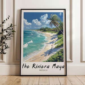 the Riviera Maya Mexico Wall Art,Prints,Travel Poster,Digital Print,Wall Art Print,Gift,minimalist,North America poster,Mexico poster