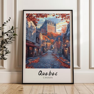 Quebec travel print,Quebec illustration,Canada Poster,Canada,Wedding gift,Personalised Gift