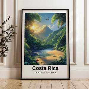 Costa Rica Travel Poster: Arenal Volcano Print (Digital Download)