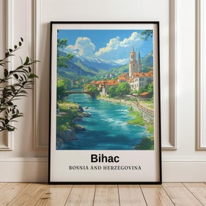 Bihac Bosnia Travel Poster: Bosnia and Herzegovina Wall Art (Digital Print)