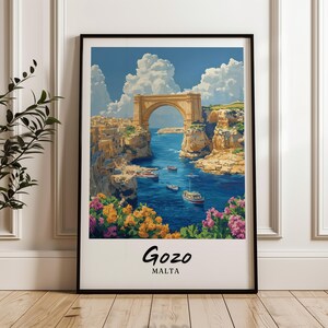 Gozo Malta Wall Art,Prints,Travel Poster,Digital Print,Wall Art Print,Gift,minimalist,Europe poster,Malta poster