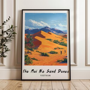 the Mui Ne Sand Dune Vietnam Wall Art,Prints,Travel Poster,Digital Print,Wall Art Print, Gift,minimalist,Vietnam poster,wall art,Backpacking