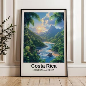Costa Rica Travel Poster: Arenal Volcano Landscape (Digital Download)