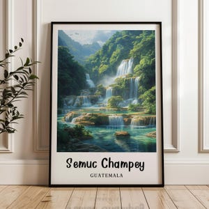 Semuc Champey travel print,Guatemala digital print,Guatemala Poster,wall art,Wedding gift,Personalised Gift,illustration,Birthday gift