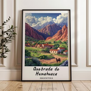 Quebrada de Humahuaca travel print,Quebrada de Humahuaca illustration,argentina Poster,argentina,Wedding gift,Personalised Gift