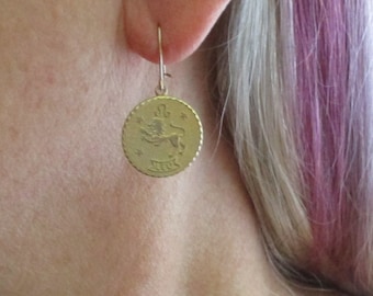 Leo Astrology Earrings Vintage Zodiac Jewelry